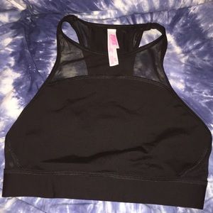 PINK black high neck sports bra!